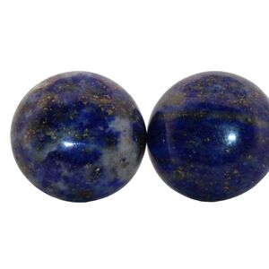 14mm Round Lapis Lazuli Silver Stud Earrings 04